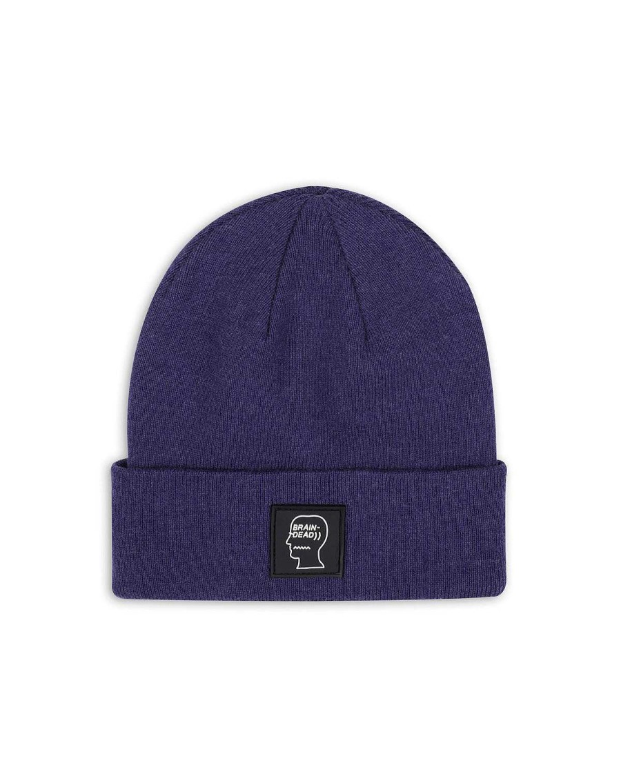 Hoed | Brain Dead Fw22 Logo Head Wool Beanie Navy