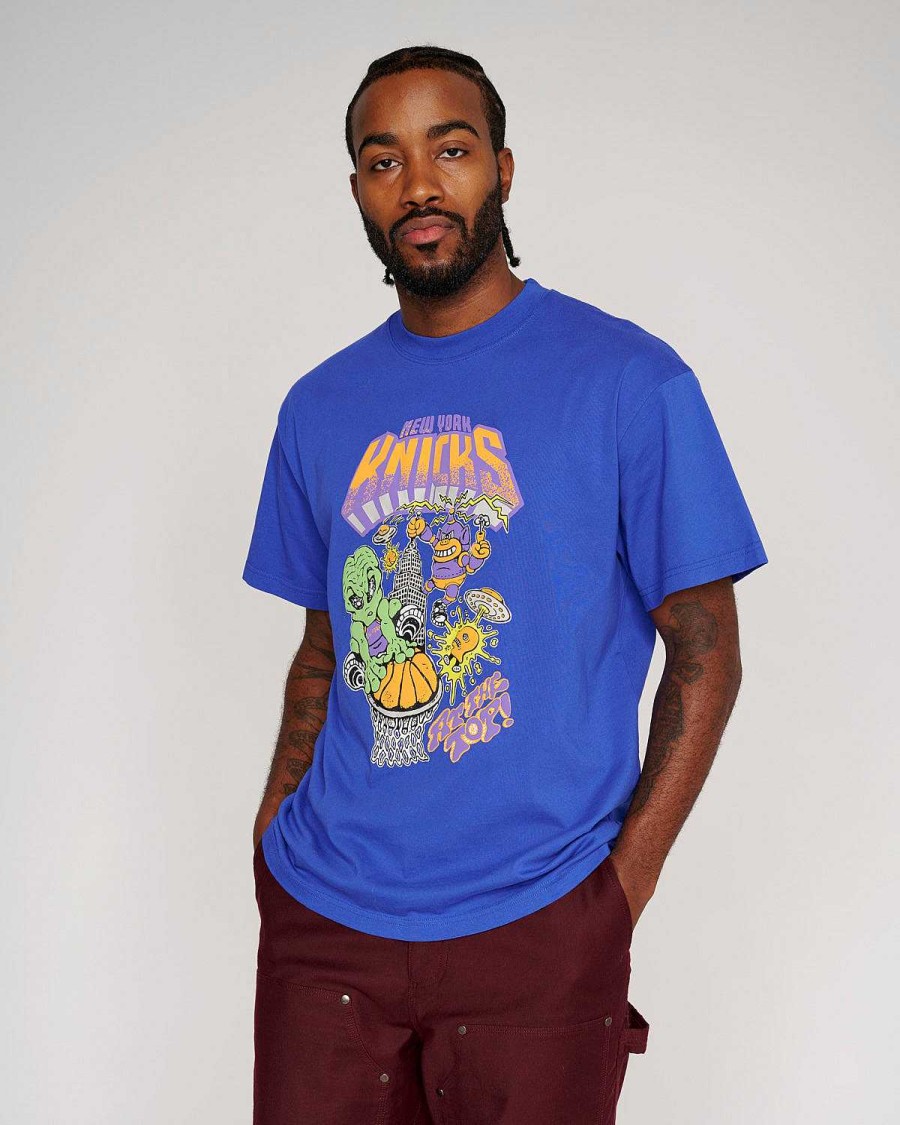 T-Shirt | Brain Dead Brain Dead X Nba New York Knicks T-Shirt Blue