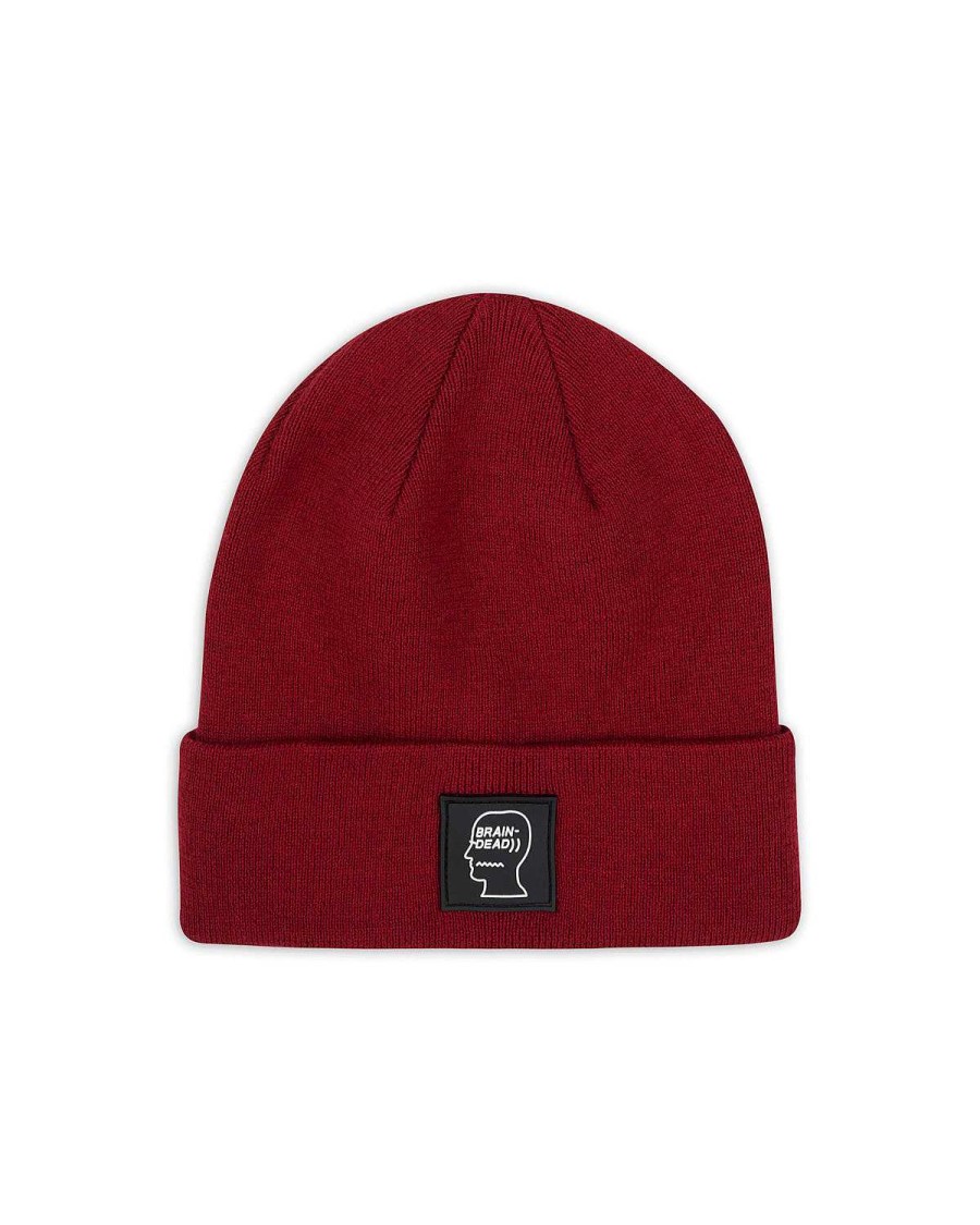Hoed | Brain Dead Fw22 Logo Head Wool Beanie Maroon