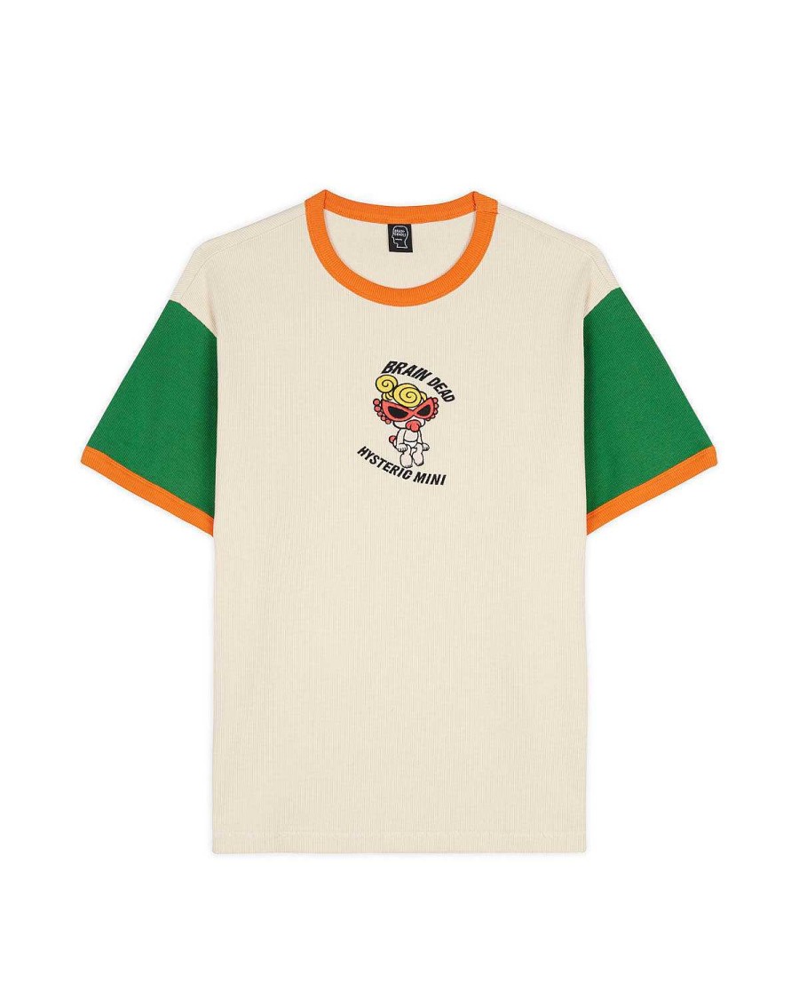 T-Shirt | Brain Dead Brain Dead X Hysteric Mini Ribbed Ringer T-Shirt - Natural Natural/Green